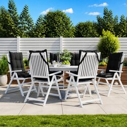 Durable Black Oxford Fabric Highback Chair Cushions Set