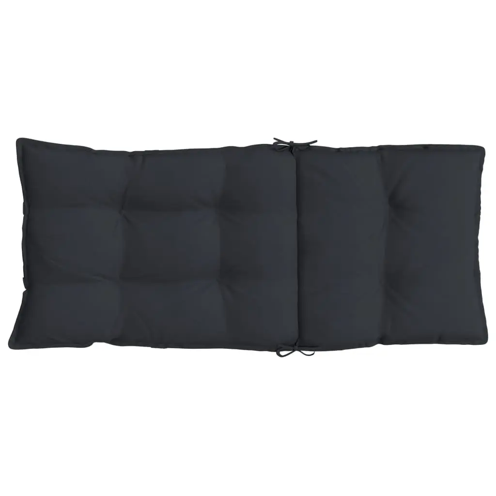Black Oxford Fabric Highback Chair Cushions Set