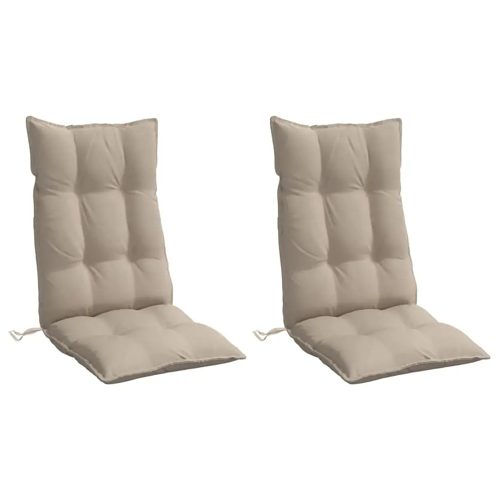 Highback Chair Cushions Oxford Fabric 2 pcs Taupe