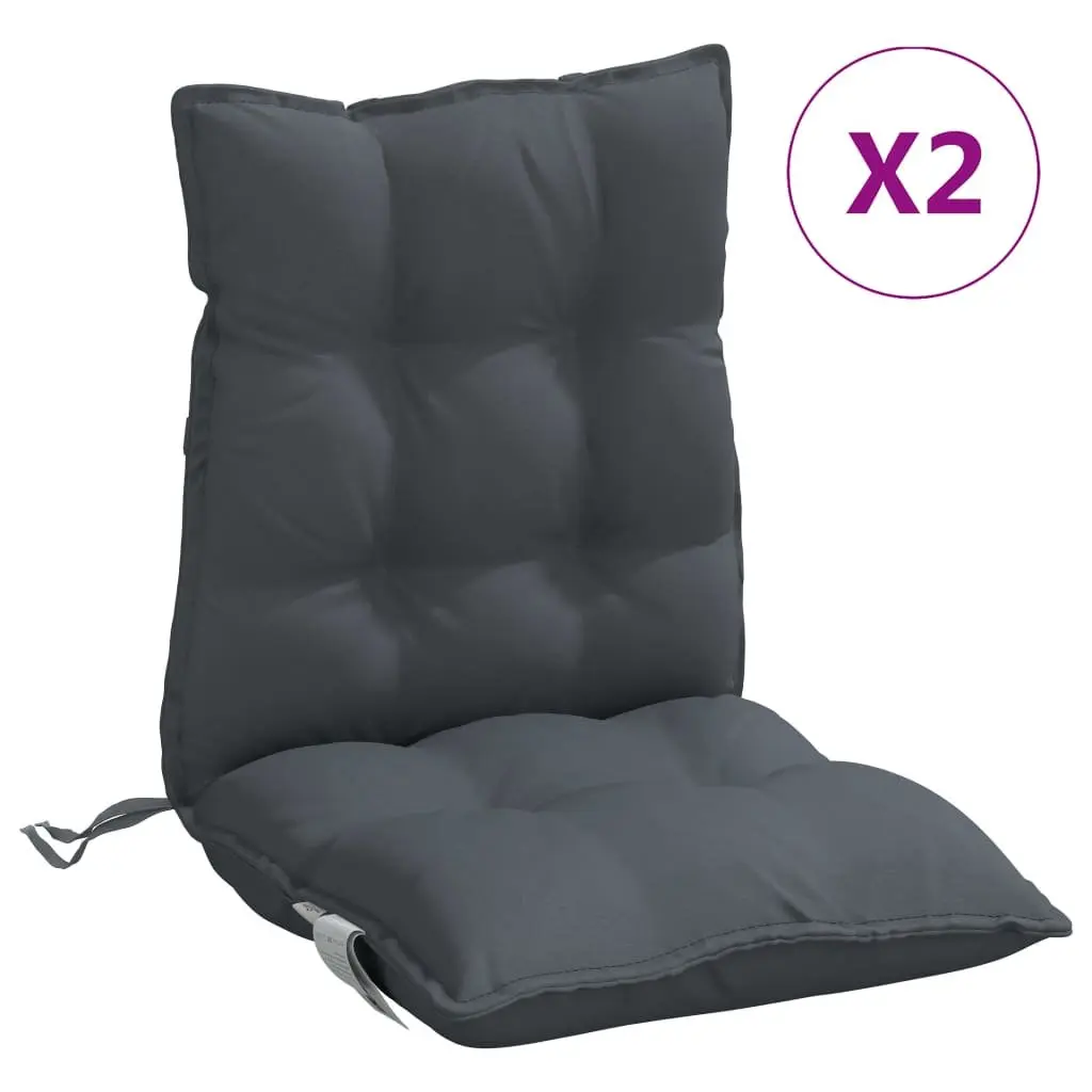 Anthracite Lowback Chair Cushions 2 pcs Oxford Fabric