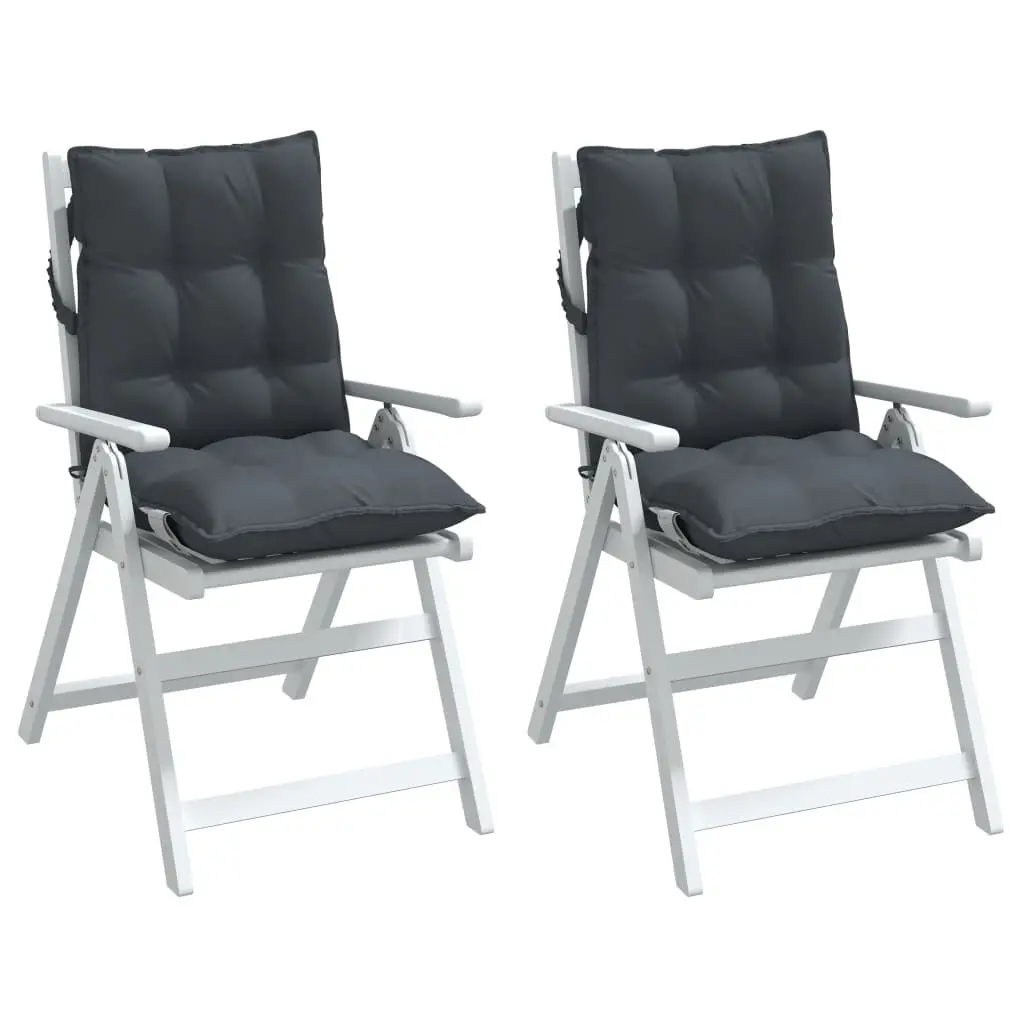 Anthracite Lowback Chair Cushions 2 pcs Oxford Fabric
