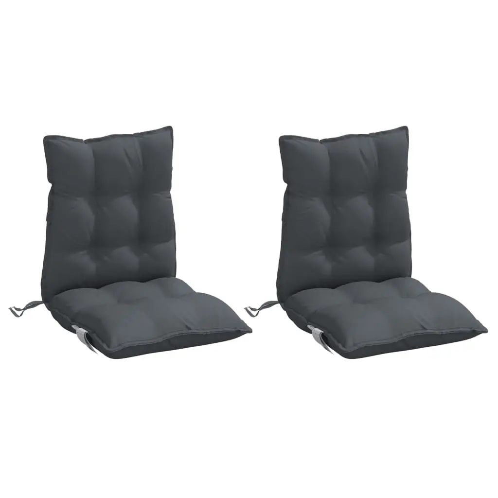 Anthracite Lowback Chair Cushions 2 pcs Oxford Fabric