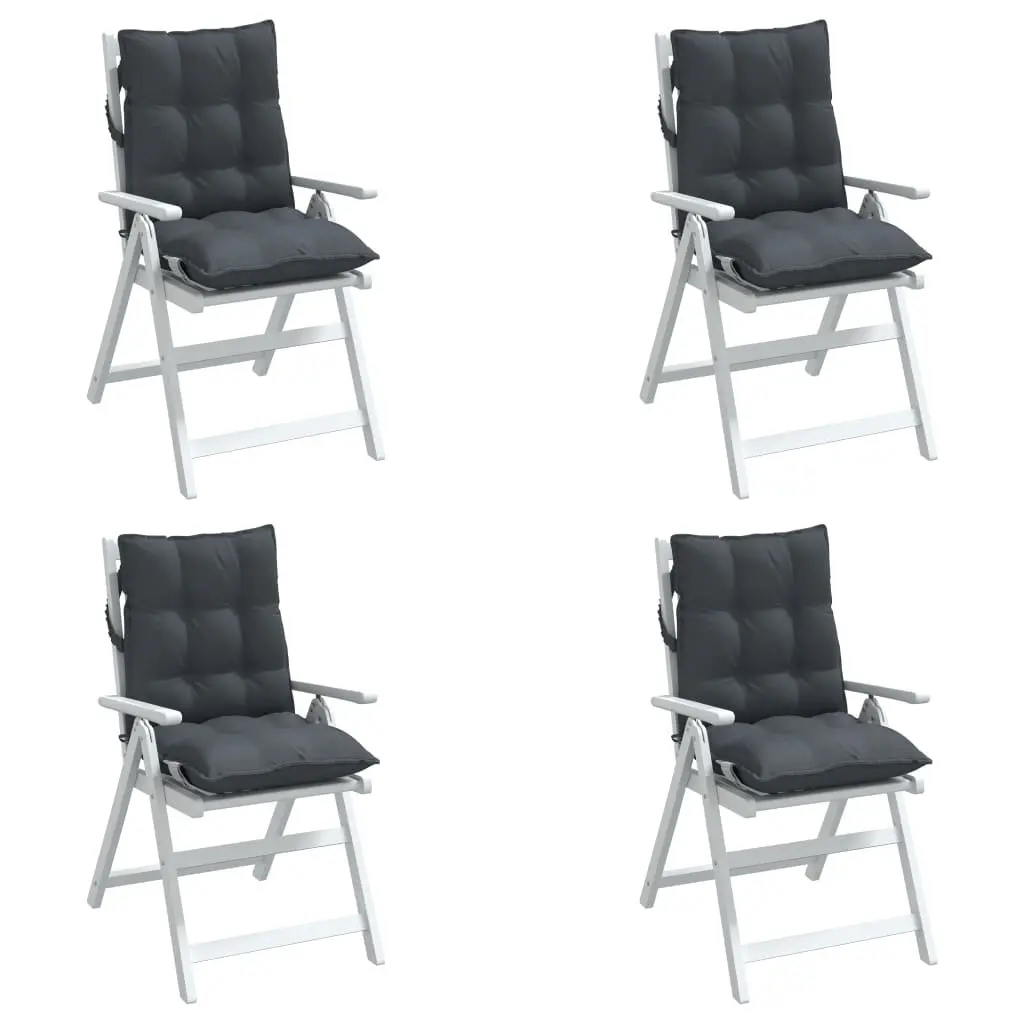 Anthracite Low Back Chair Cushions 4 Pack