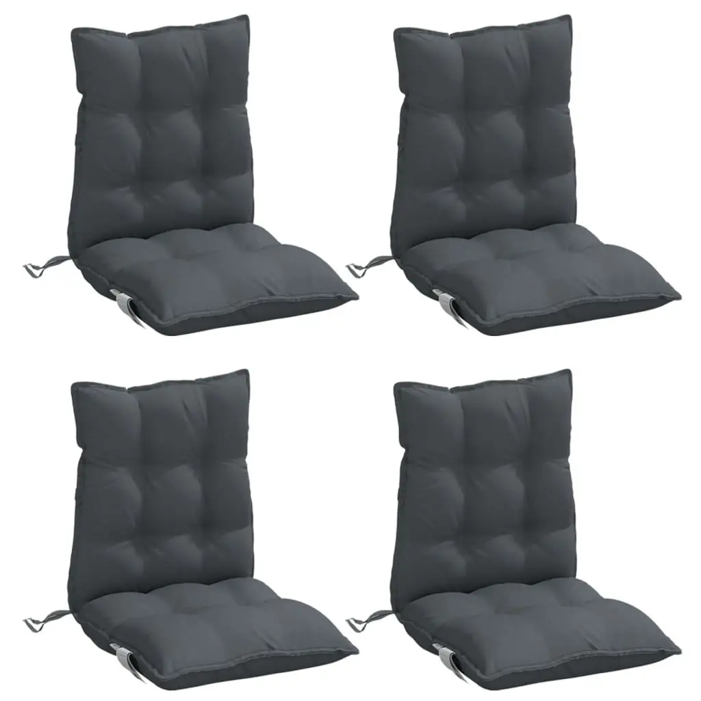 Anthracite Low Back Chair Cushions 4 Pack