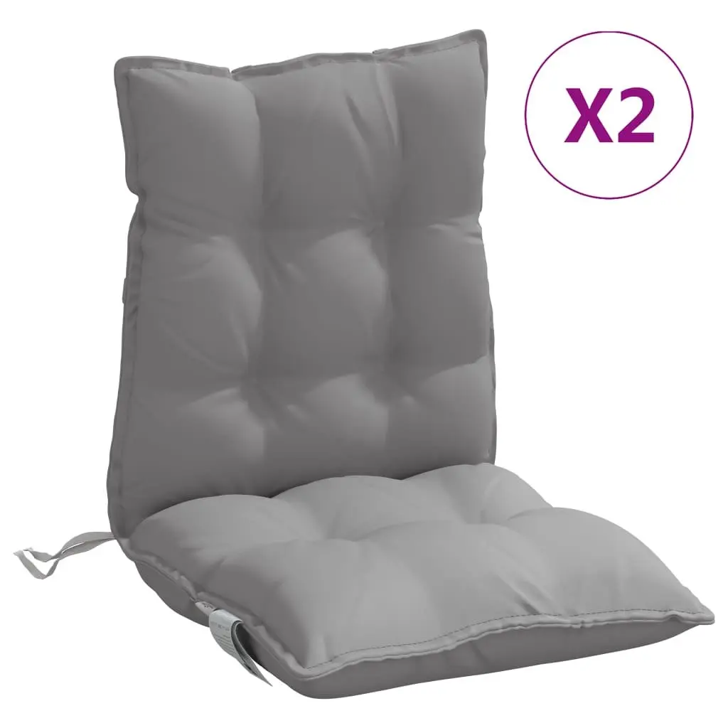 Lowback Chair Cushions Oxford Fabric 2 Pieces Grey
