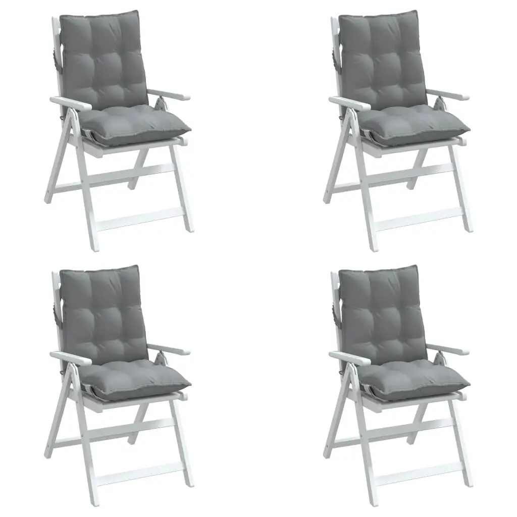 Grey Oxford Lowback Chair Cushions 4-Piece Set