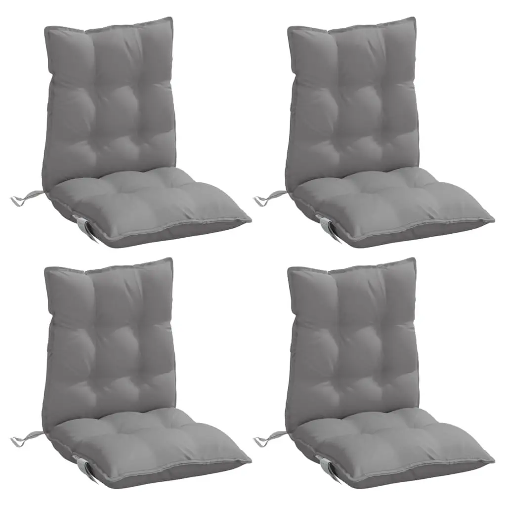 Grey Oxford Lowback Chair Cushions 4-Piece Set