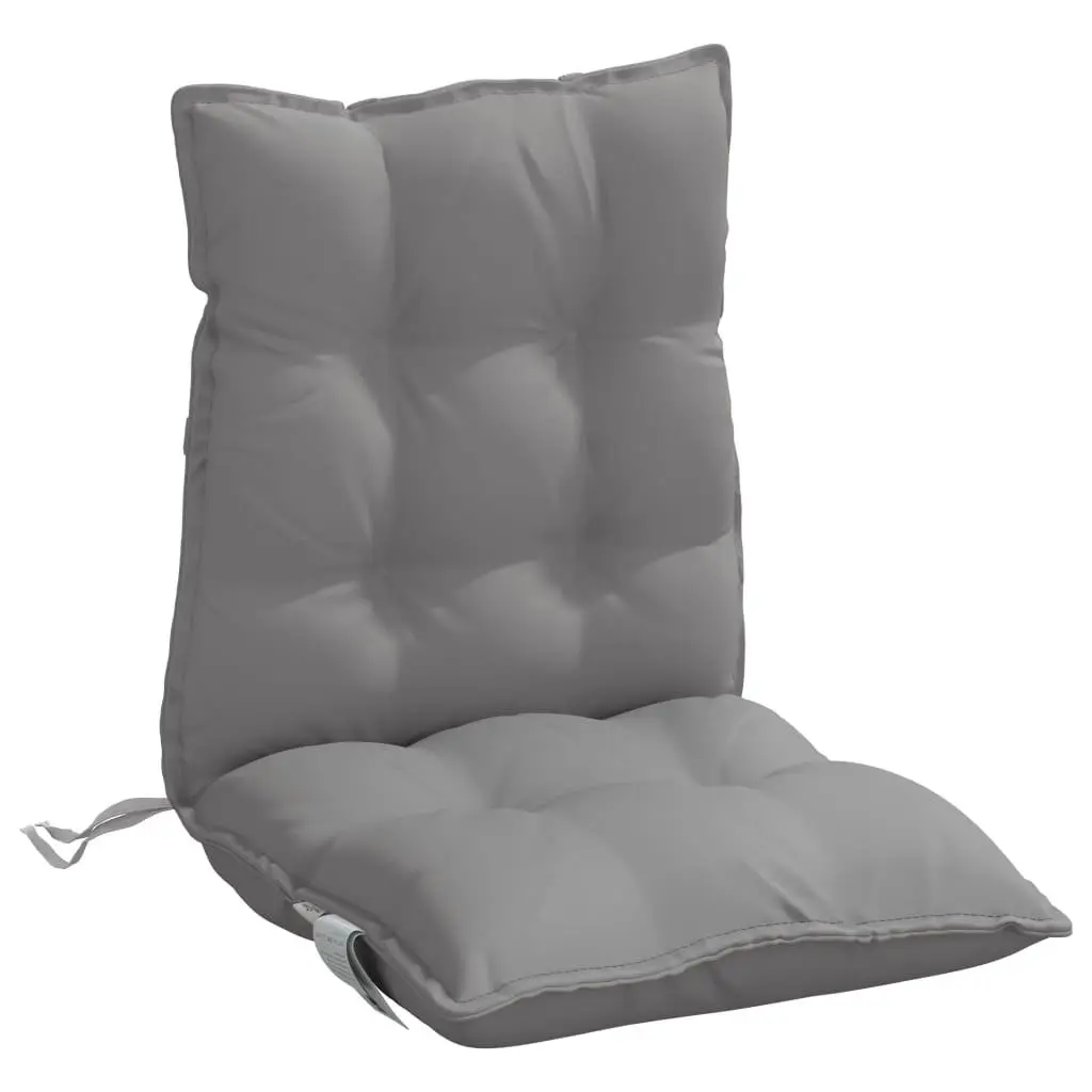 Grey Oxford Lowback Chair Cushions 4-Piece Set