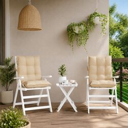 Beige Lowback Chair Cushions - 2 Piece Set, Oxford Fabric