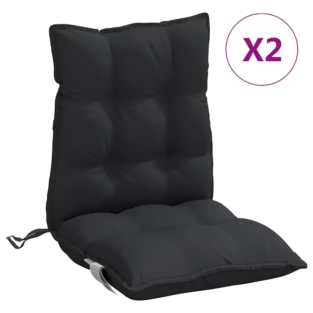 Lowback Chair Cushions Oxford Fabric 2 pcs Black