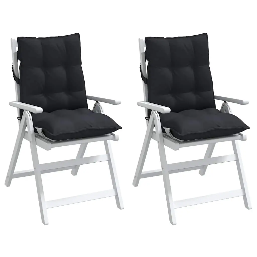 Lowback Chair Cushions Oxford Fabric 2 pcs Black