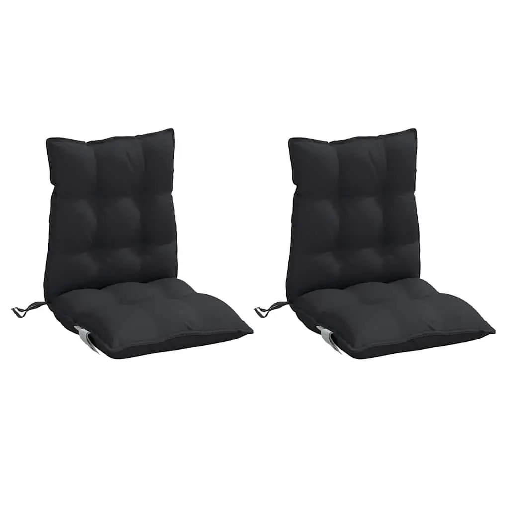 Lowback Chair Cushions Oxford Fabric 2 pcs Black