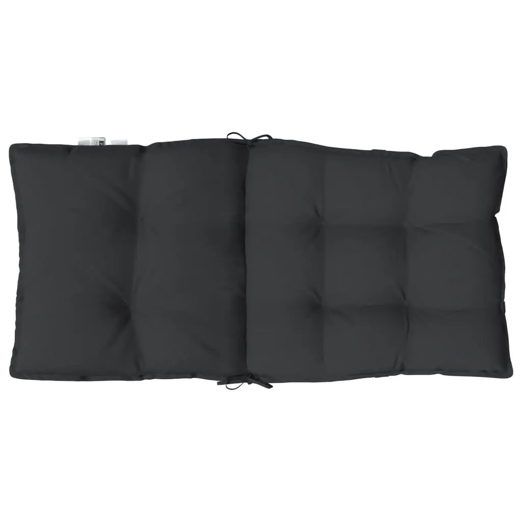 Black Oxford Fabric Lowback Chair Cushions Set