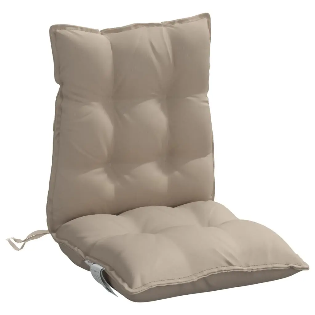 Lowback Chair Cushions 4 Pieces Taupe Oxford Fabric Outdoor Garden Patio Seat