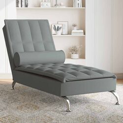 Grey Fabric Vibration Massage Chaise Lounge for Relaxation