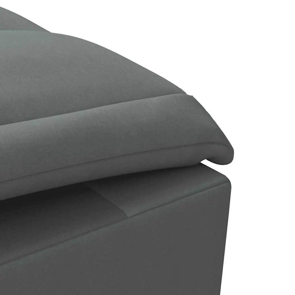 Massage Chaise Lounge Fabric Grey Vibration