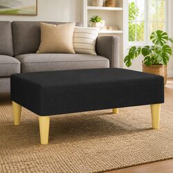 Stylish Black Fabric Footstool for Living Rooms