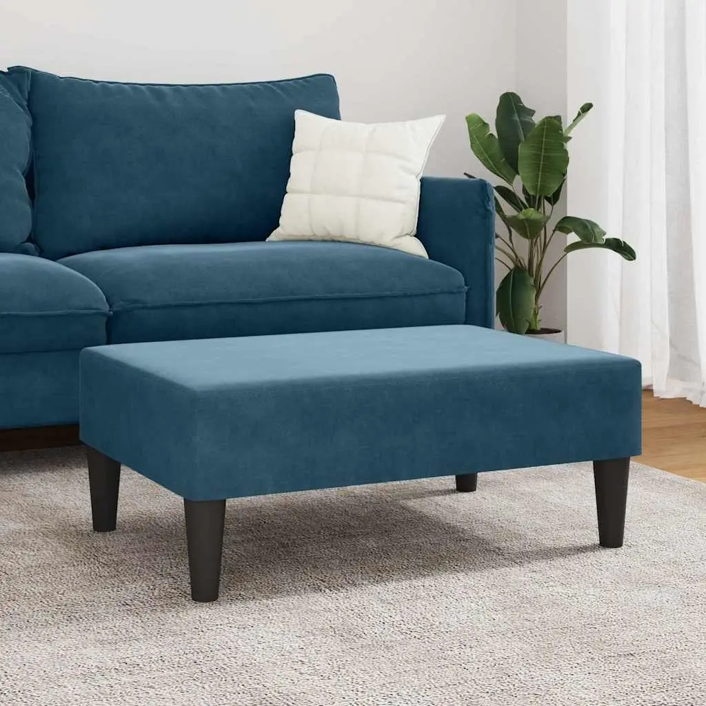 Footstool Velvet Compact Blue
