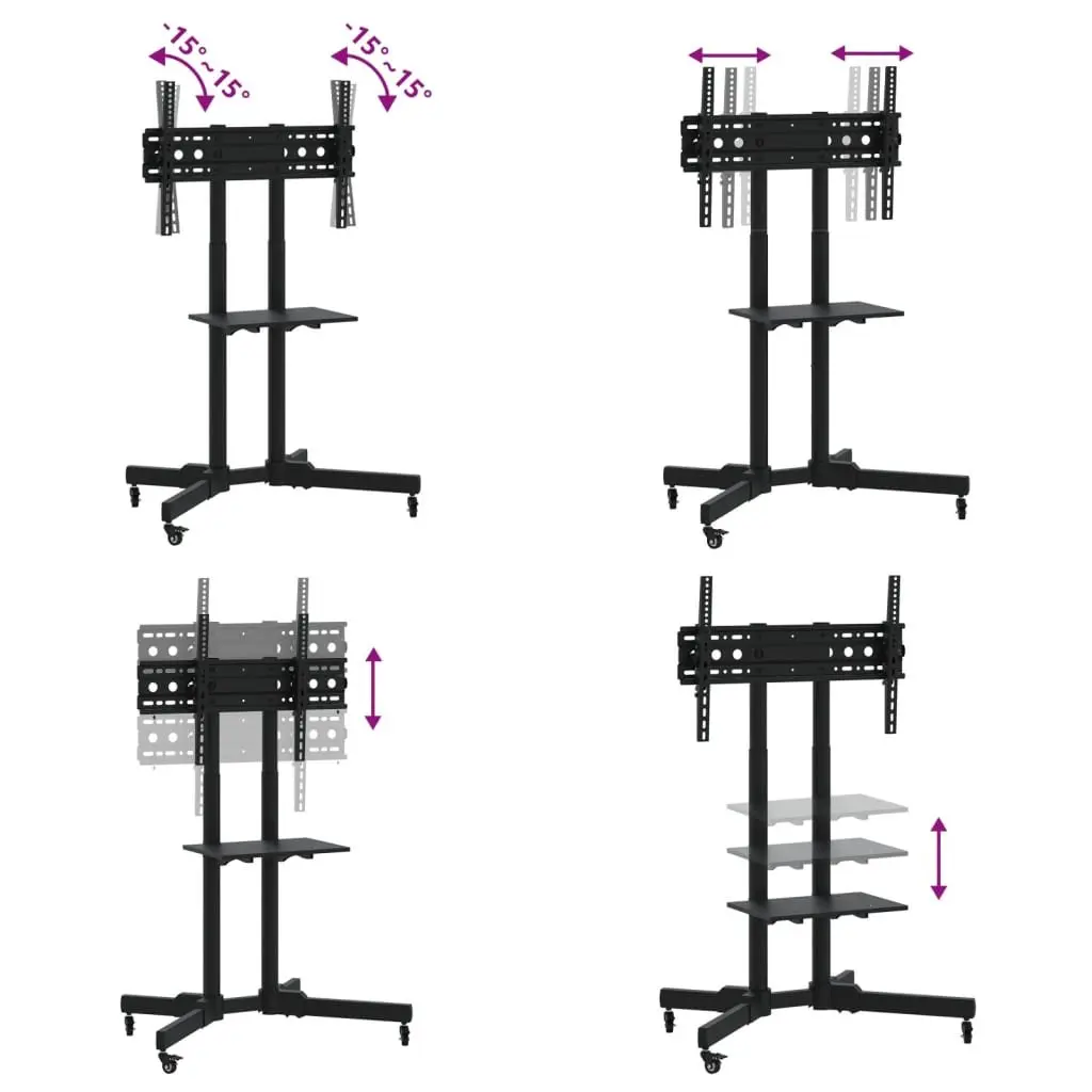 Height Adjustable Rolling TV Stand for 32-70 Inch Screens