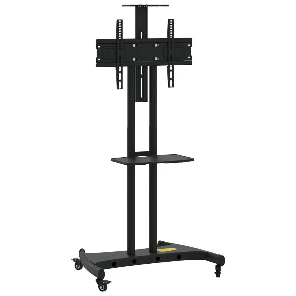 TV Stand Powder-Coated Steel Height Adjustable Black