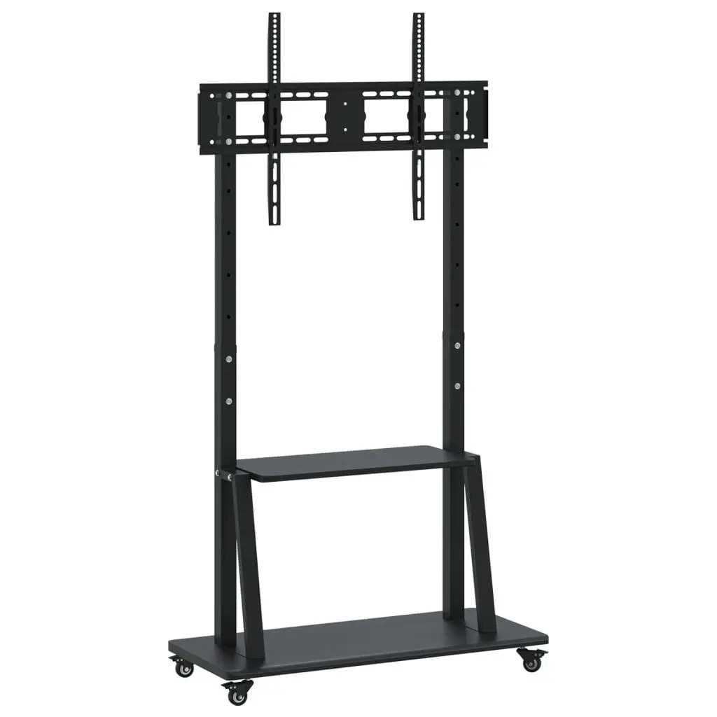 TV Stand on Wheels Steel Height Adjustable 32-90 Inch Black