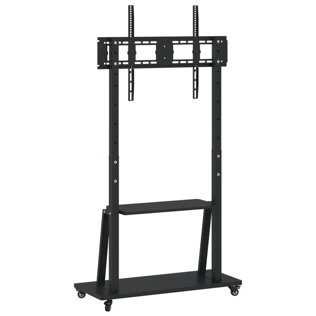 TV Stand on Wheels Steel Height Adjustable 32-90 Inch Black