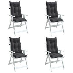 Durable Highback Chair Cushions 4 pcs Anthracite 120x50x7 cm