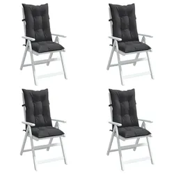 Durable Highback Chair Cushions 4 pcs Anthracite 120x50x7 cm