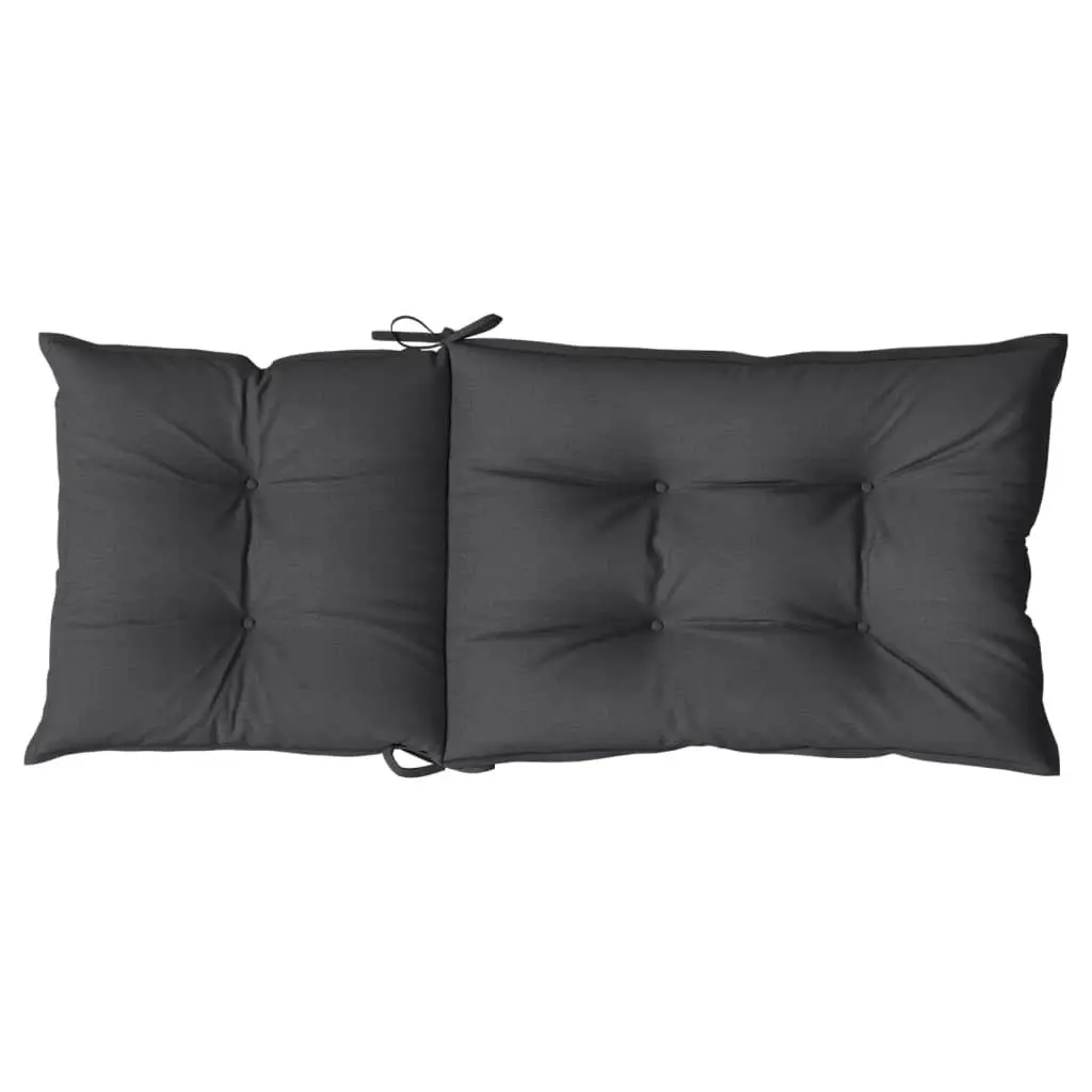 Highback Chair Cushions Polyester 120x50x7 cm Anthracite 4 Piece Garden Patio Outdoor Indoor