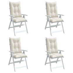 Premium Highback Chair Cushions Set of 4 Cream