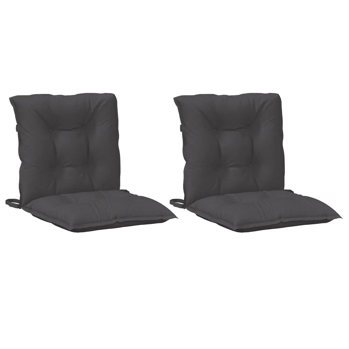 Lowback Chair Cushions Polyester 100 x 50 x 7 cm Anthracite 2 Piece