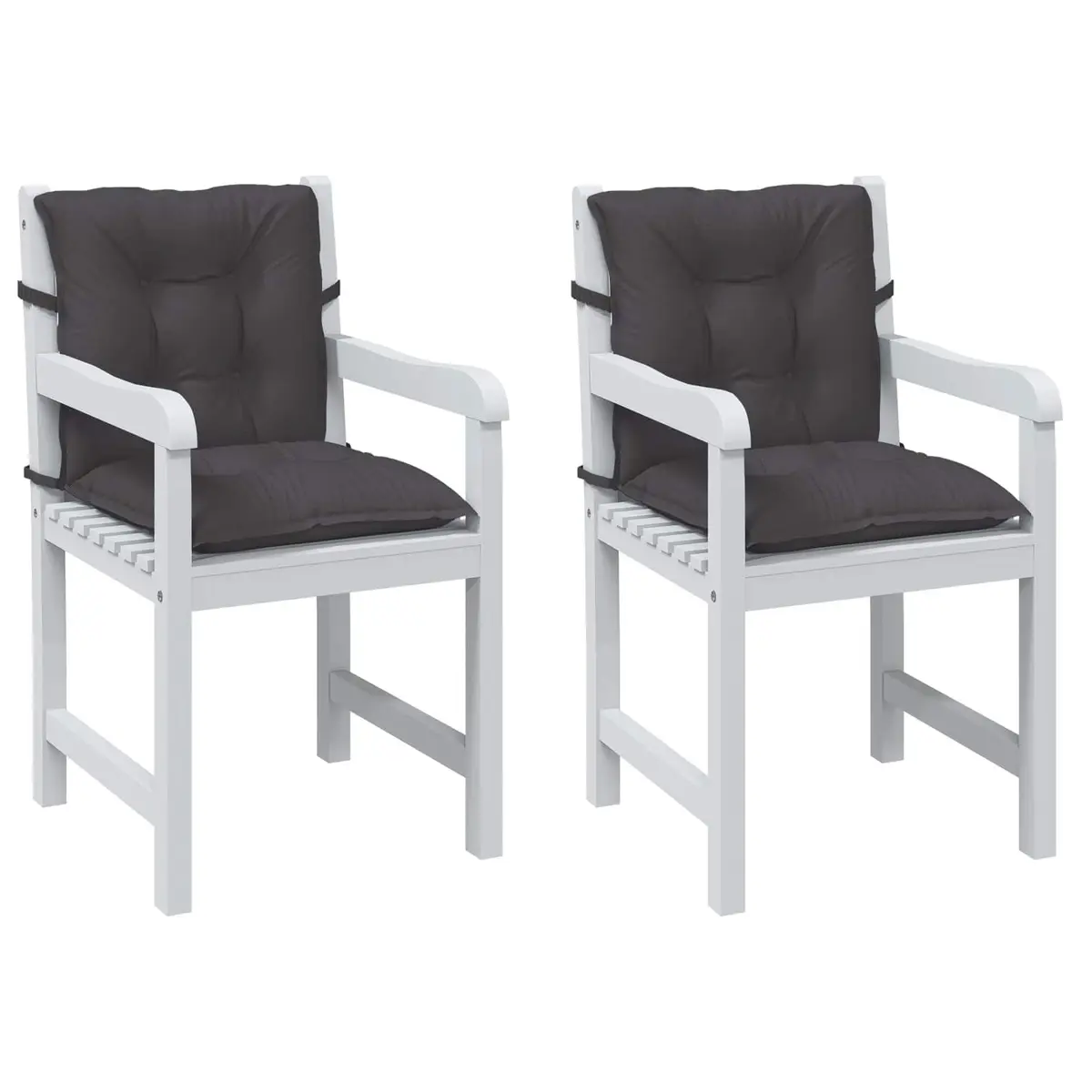 Lowback Chair Cushions Polyester 100 x 50 x 7 cm Anthracite 2 Piece