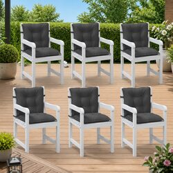Durable Lowback Chair Cushions Set of 6 for Outdoor & Indoor