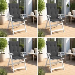 Durable Highback Chair Cushions Set of 4 in Anthracite
