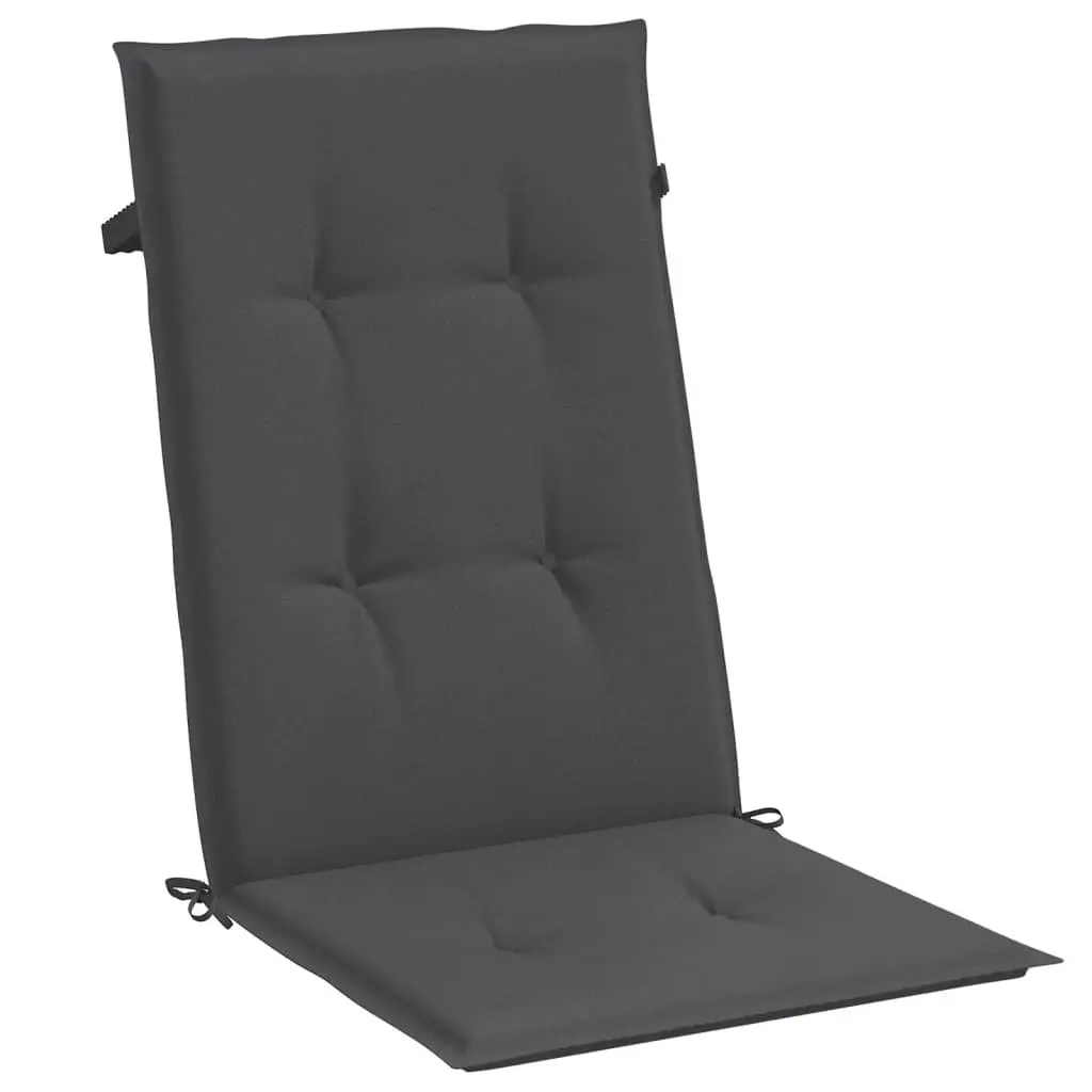 6 Pack Anthracite Highback Chair Cushions for Outdoor Use
