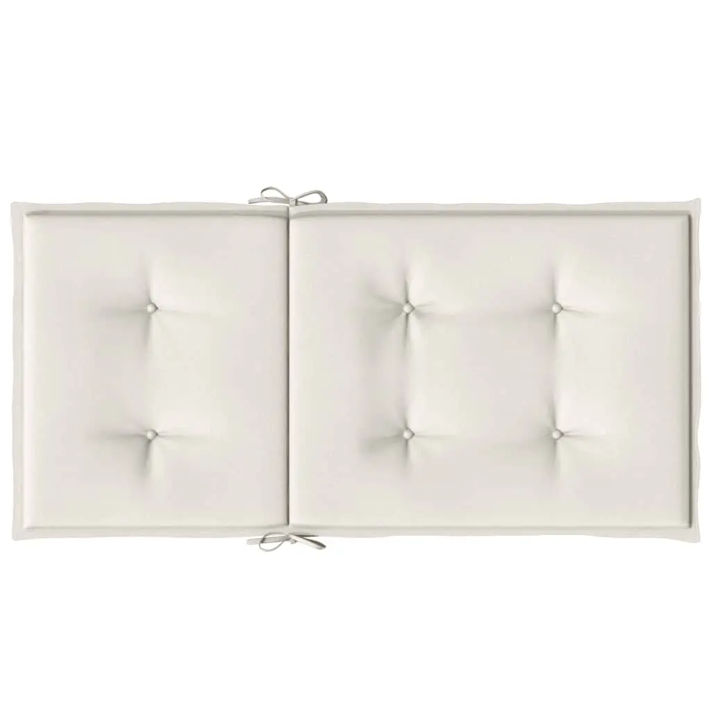 Lowback Chair Cushions Polyester 100 x 50 x 4 cm Cream 6 Pieces