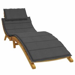 Anthracite Sun Lounger Cushion for Outdoor Comfort