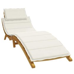 Cream Sun Lounger Cushion for Outdoor Chairs 186x58x4cm