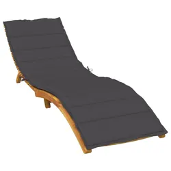 High-Quality Anthracite Sun Lounger Cushion 200x60x4cm