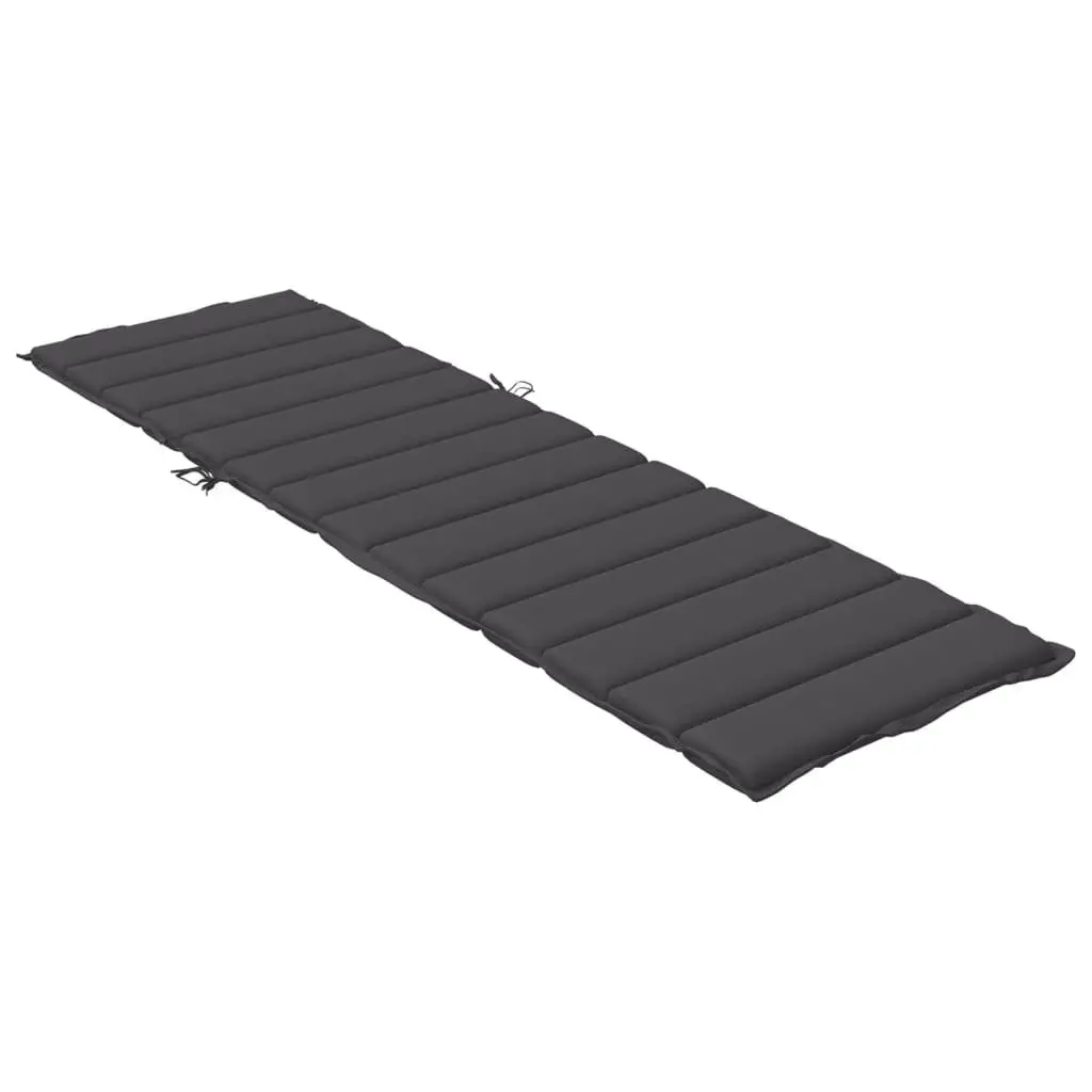 Sun Lounger Cushion Polyester 200x60x4cm Anthracite