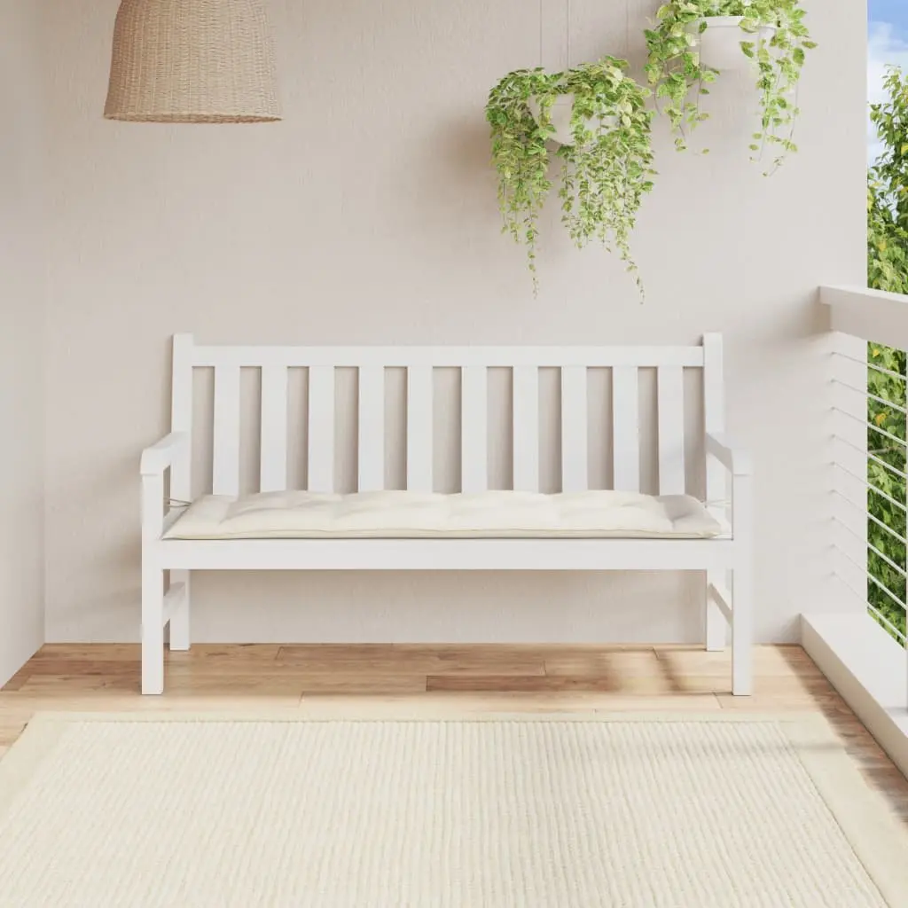 Cream Garden Bench Cushion for Outdoor Use