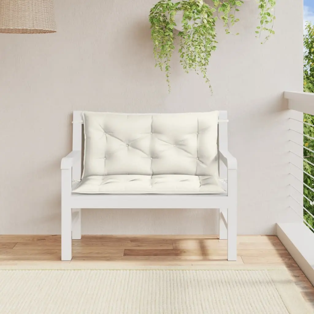 Garden Bench Cushions 2 Pieces Cream Outdoor Patio Seating Pad Cushion Set