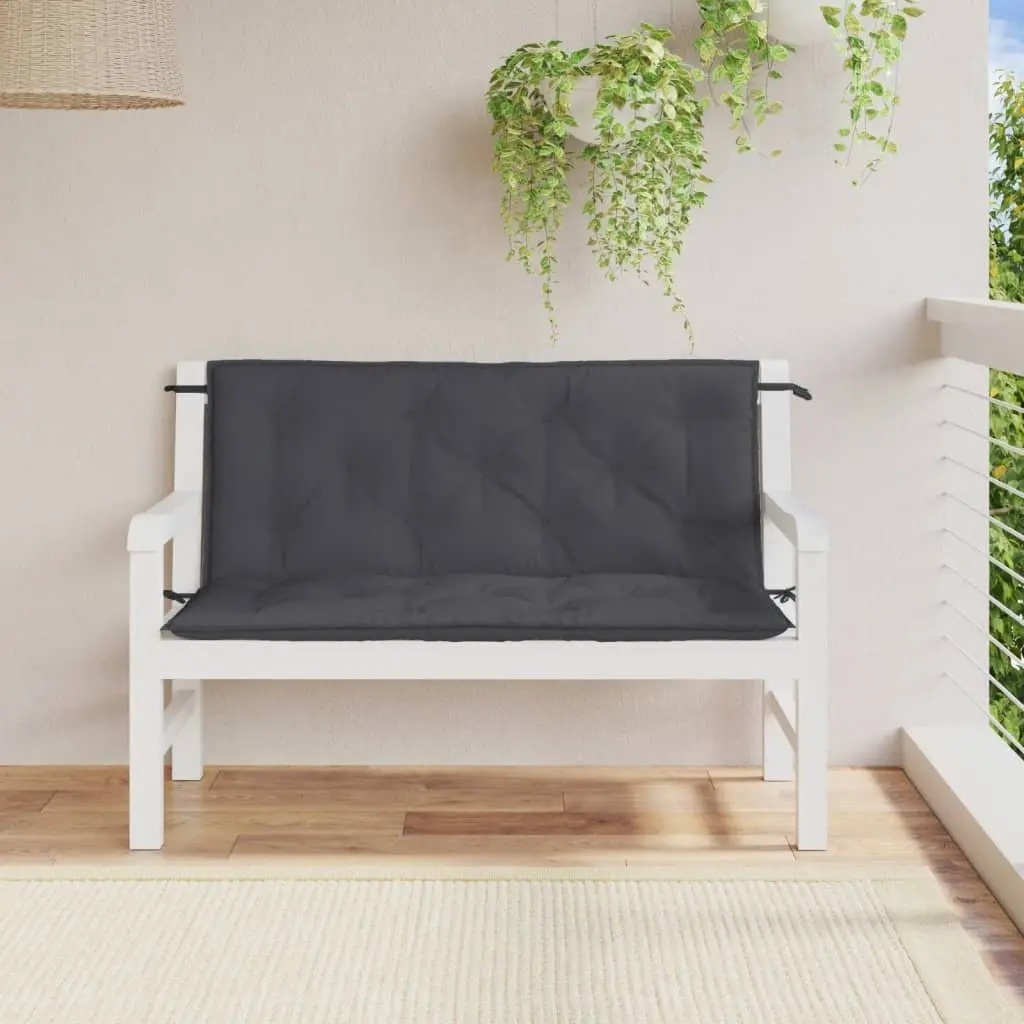 Garden Bench Cushions Polyester 120x50x7cm Anthracite 2 Pieces