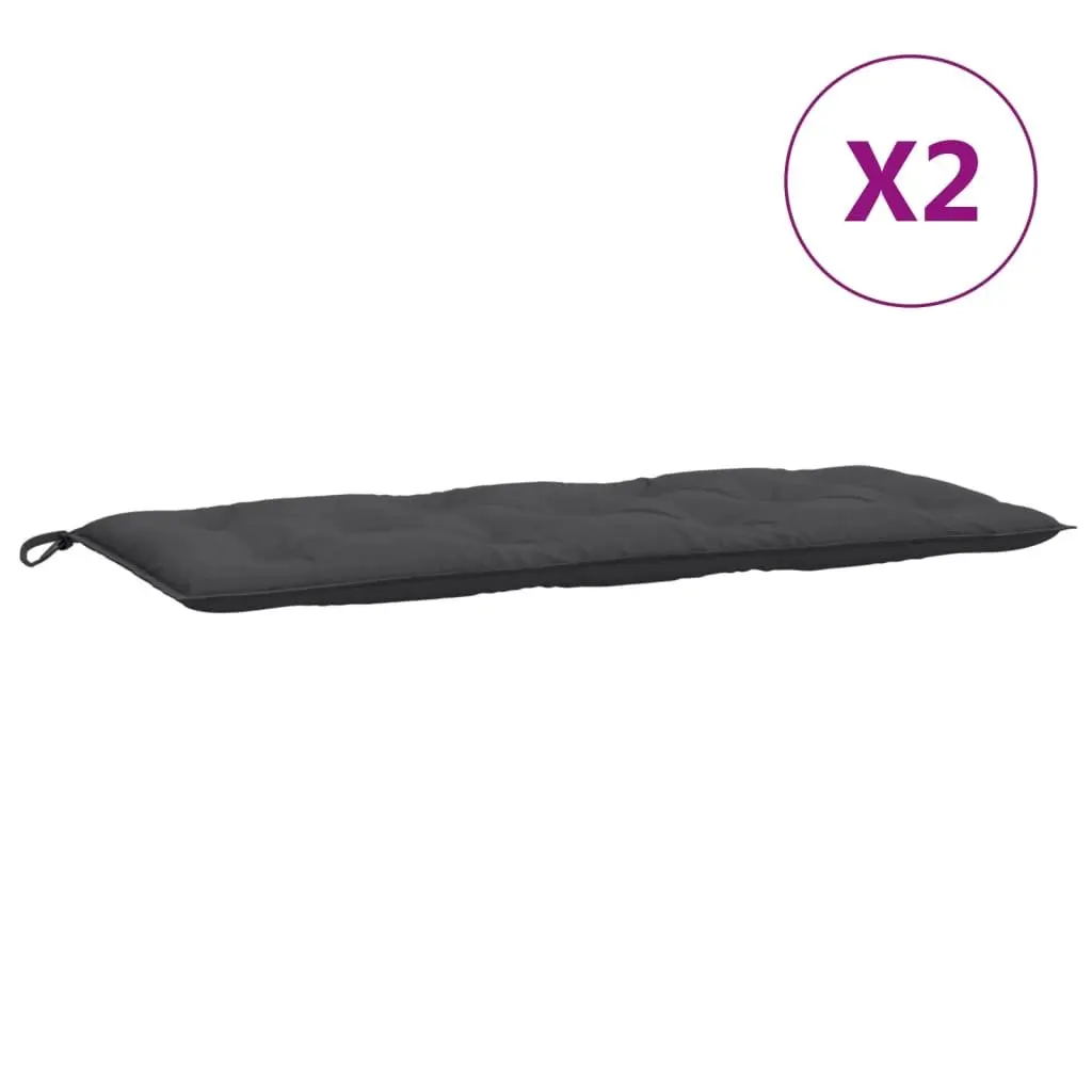 Garden Bench Cushions Polyester 120x50x7cm Anthracite 2 Pieces