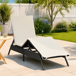 Durable Adjustable Sun Lounger with Comfort Cushion