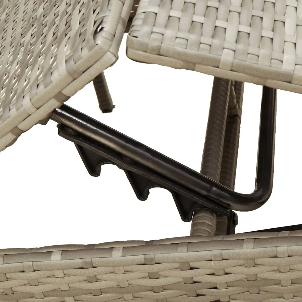 Sun Lounger Set with Side Table in Grey