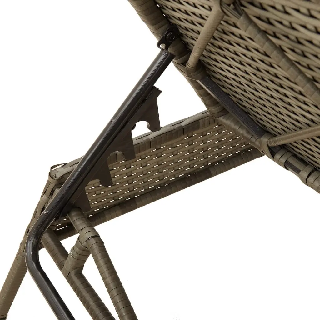 Sun Lounger Set with Side Table in Grey