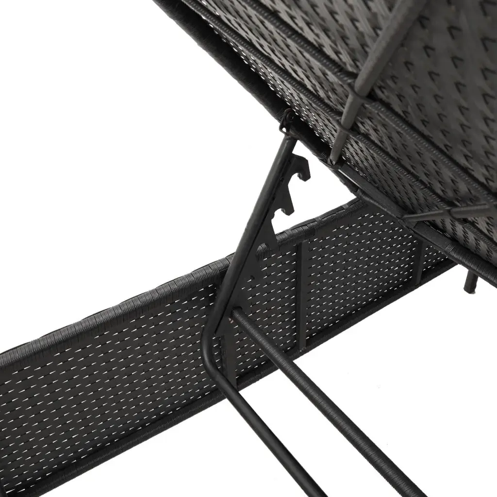 Sun Lounger with Adjustable Backrest and Side Table