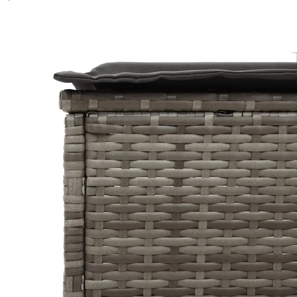 Sun Lounger with Cushion and Side Table in Grey