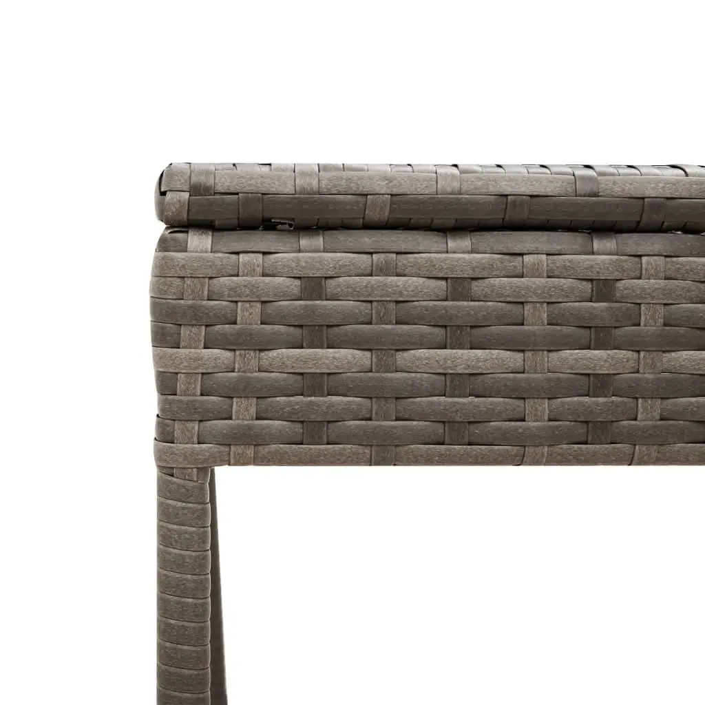 Sun Lounger with Cushion and Side Table in Grey